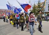 Кадеты Ильинского казачьего класса вышли на демонстрацию с лозунгом: «Наша сила – в единстве!»
