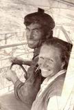 1983 год. Супруги Зобины в кабине зерноуборочного комбайна