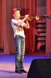Воспитанник творческого объединения «Гармония» Иван Пугачев сыграл на трубе