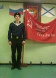 Константин Маленко на посту у Знамени Победы на атомном крейсере