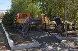 В Камень-Рыболове на чётной стороне улице Кирова ведётся подготовка тротуара к асфальтированию